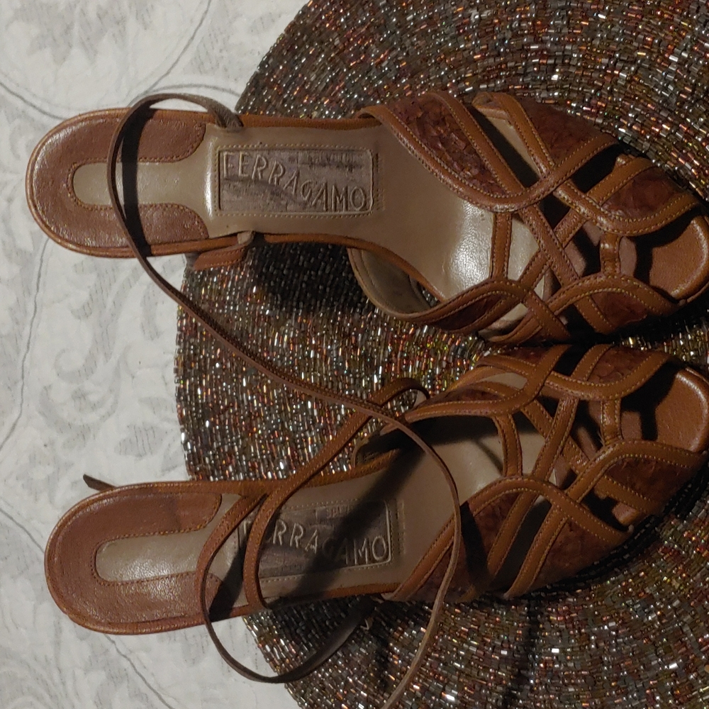 Ferragamo leather heels